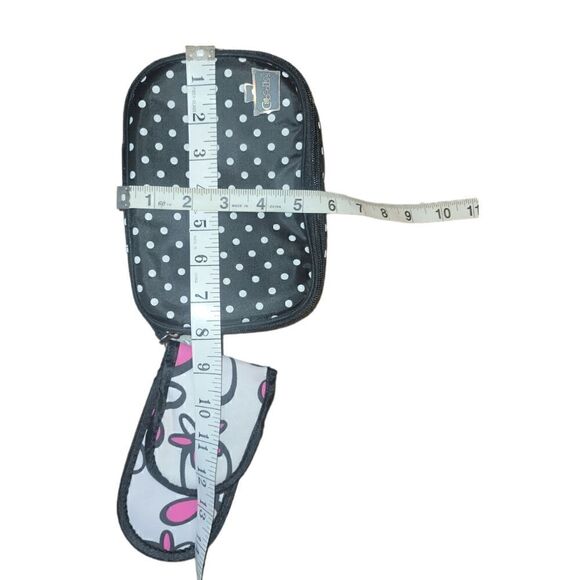 Caboodles Black Faux Patent Leather Sassy Tapered Makeup Tote Travel Case Set - Picture 16 of 16